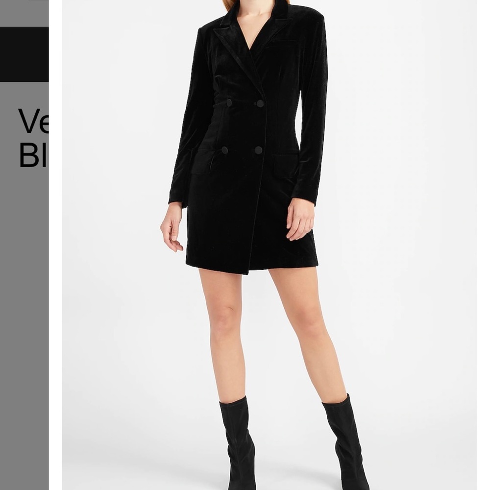 Express Velvet Double Breasted Blazer Dress
